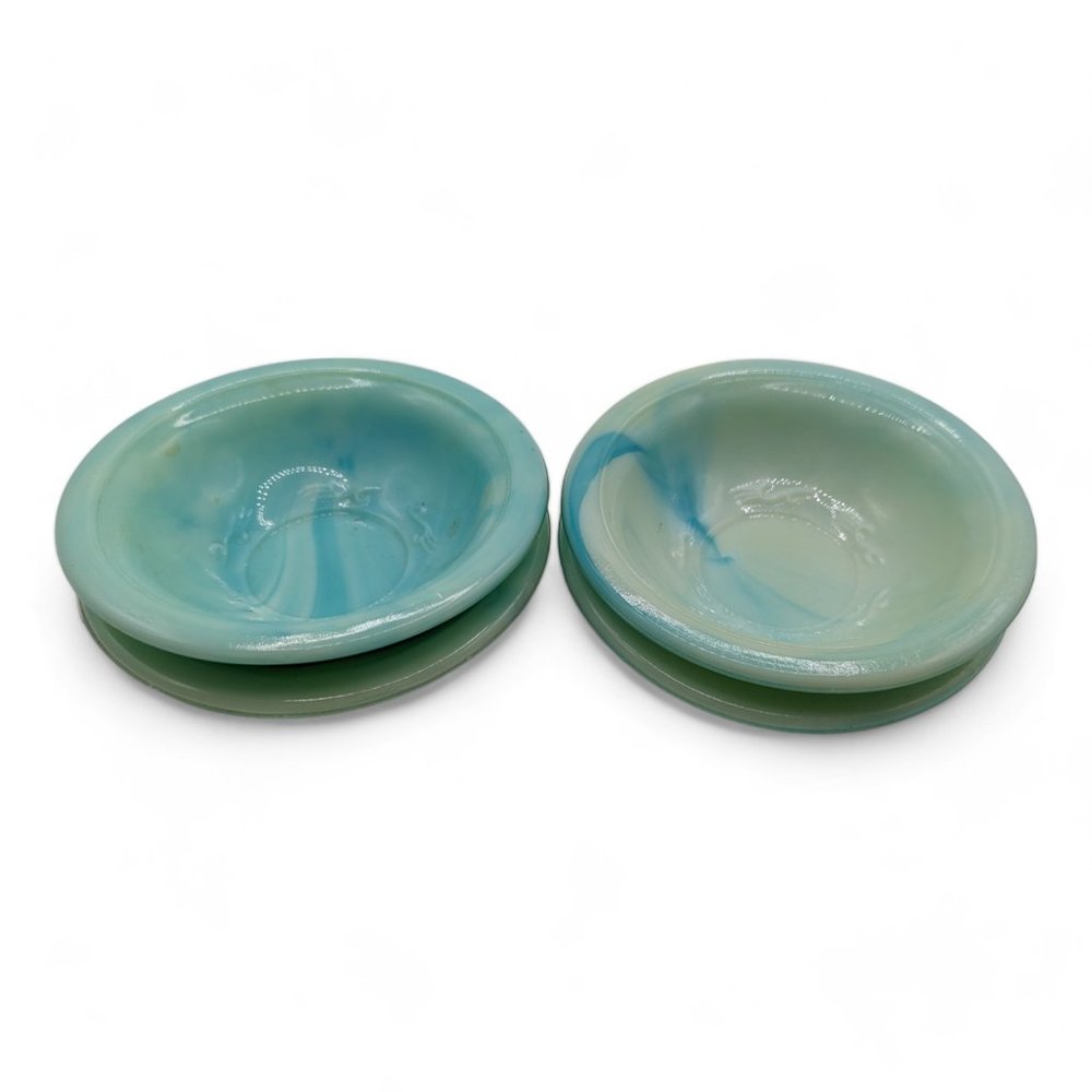 Vintage Avon Jadeite Green Slag Glass Bowls Set of 4 1970's - Picture 10 of 11